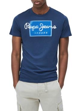 Camiseta Pepe Jeans Dimitri Azul Para Hombre