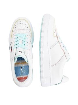Zapatillas Tommy Jeans Pastel Blanco Para Mujer