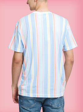 Camiseta Tommy Jeans Pastel Azul Rayas Hombre