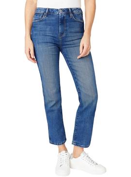 Pantalón Pepe Jeans Dion 7/8 Azul Para Mujer