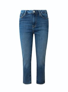 Pantalón Pepe Jeans Dion 7/8 Azul Para Mujer