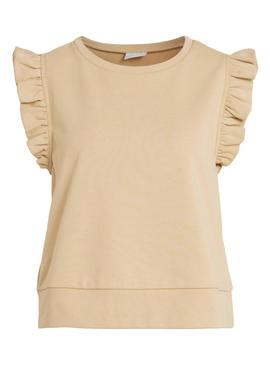 Camiseta Vila Visvilla Beige Para Mujer