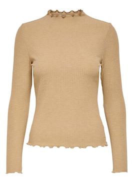 Camiseta Only Emma Beige Para Mujer