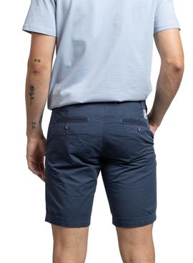 Bermuda Klout Chino Washed Azul Marino Para Hombre