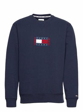 Sudadera Tommy Jeans Timeless Marino Para Hombre