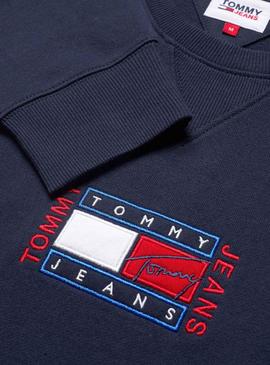 Sudadera Tommy Jeans Timeless Marino Para Hombre