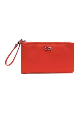 Bolso Lacoste Clutch Naranja Para Mujer