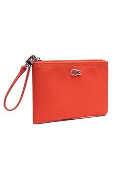 Bolso Lacoste Clutch Naranja Para Mujer