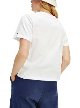 Camiseta Tommy Jeans Boxy Crop Blanco para Mujer