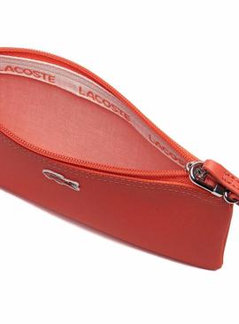 Bolso Lacoste Clutch Naranja Para Mujer