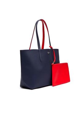 Bolso Lacoste Anna Reversible Marino Y Rojo Para Mujer