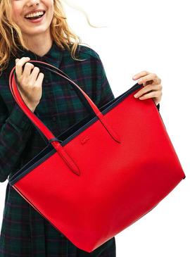 Bolso Lacoste Anna Reversible Marino Y Rojo Para Mujer