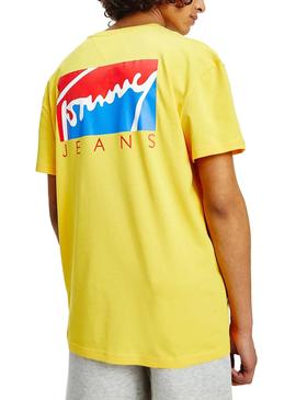 Camiseta Tommy Jeans Block Graphic Amarillo Hombre