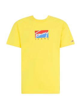 Camiseta Tommy Jeans Block Graphic Amarillo Hombre