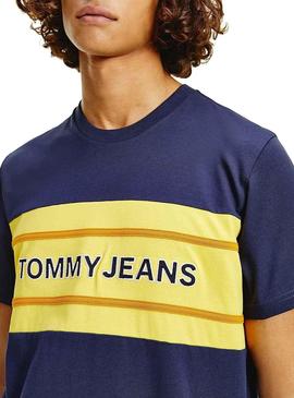 Camiseta Tommy Jeans Stripe Colorblock Marino