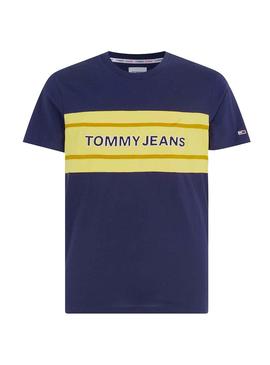 Camiseta Tommy Jeans Stripe Colorblock Marino
