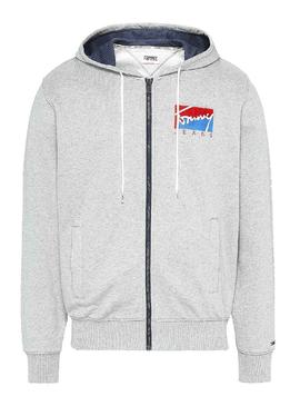 Chaqueta Tommy Jeans Essential Gris Para Hombre