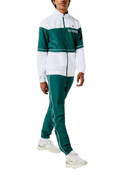 Chandal, Chándal de hombre Lacoste SPORT con detalles de rayas Verde /  Blanco / Verde / Amarillo / Negro • 4EE