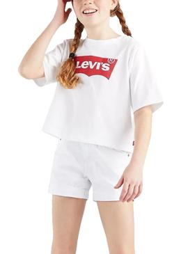 Short Levis Girlfriend Blanco Para Niña