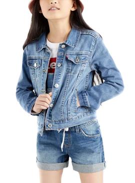 Cazadora Vaquera Levis Trucker Azul Para Niña