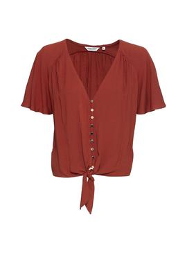 Camisa Naf Naf Lazo Rojo Para Mujer