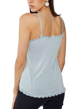 Blusa Naf Naf Crochet Azul Claro Para Mujer