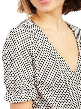 Blusa Naf Naf Lunares Blanco Para Mujer