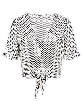 Blusa Naf Naf Lunares Blanco Para Mujer