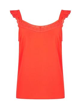 Top Naf Naf Bordados Rojo Para Mujer