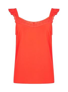 Top Naf Naf Bordados Rojo Para Mujer