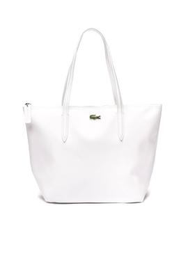 Bolso Lacoste P Shopping Blanco Para Mujer