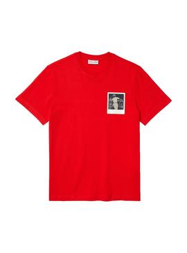Camiseta Lacoste x Polaroid Insignia Rojo Hombre
