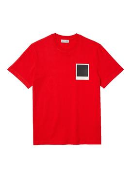 Camiseta Lacoste x Polaroid Insignia Rojo Hombre