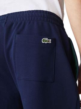 Bermuda Lacoste Logo Estampado Marino Para Hombre