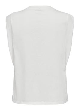 Camiseta Only Jen Life Blanco Para Mujer