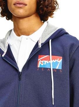 Chaqueta Tommy Jeans Essential Zip Marino Hombre