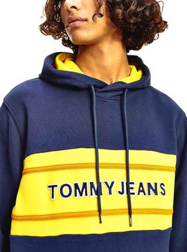 Sudadera Tommy Jeans Pieced Band Marino Hombre