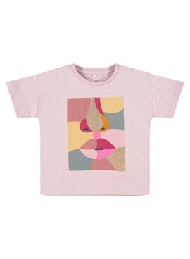 Camiseta Name It Lossie Rosa Claro Para Niña