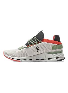 Zapatillas On Running Cloudnova Silver Orange Hombre