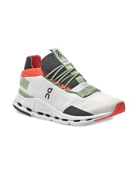 Zapatillas On Running Cloudnova Silver Orange Hombre