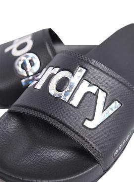 Chanclas Superdry Holo Infil Negro Para Mujer