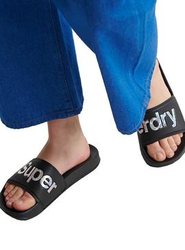 Chanclas Superdry Holo Infil Negro Para Mujer