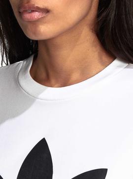 Camiseta Adidas Trefoil Blanco Para Mujer