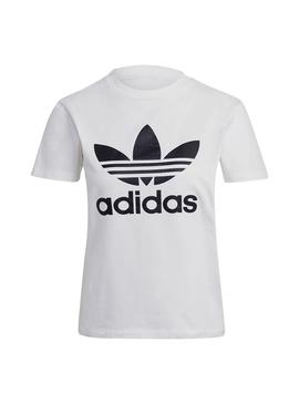 Camiseta Adidas Trefoil Blanco Para Mujer