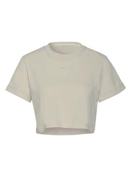 Camiseta Adidas Essentials Cropped Blanco Mujer