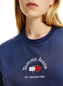 Camiseta Tommy Jeans Boxy Crop Timeless Azul Mujer