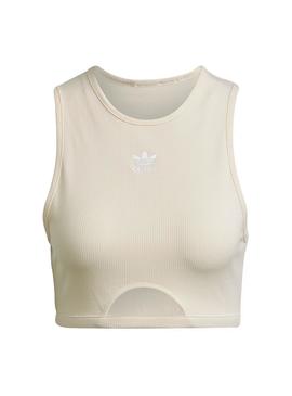 Top Adidas Adicolor Rib Beige Para Mujer