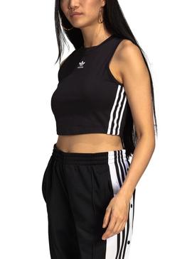 Top Adias Tank Crop Negro Para Mujer