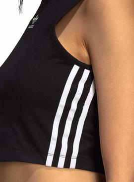 Top Adias Tank Crop Negro Para Mujer