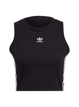 Top Adias Tank Crop Negro Para Mujer